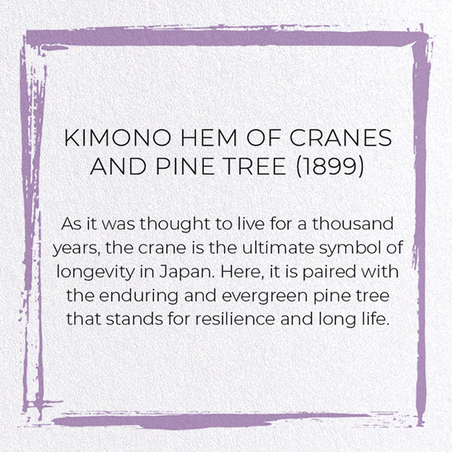 KIMONO HEM OF CRANES AND PINE TREE (1899): Japanese Greeting Card