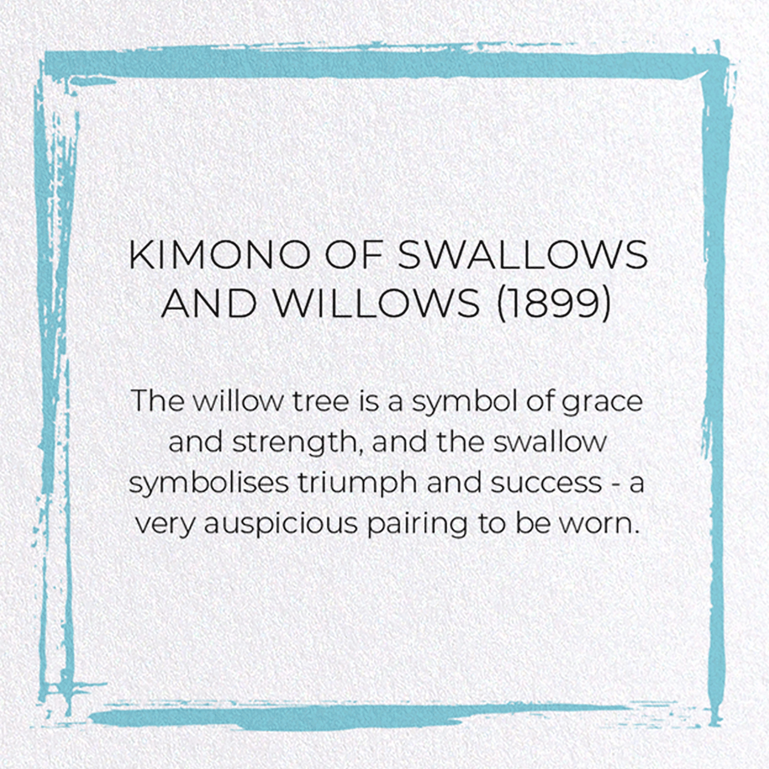 KIMONO OF SWALLOWS AND WILLOWS (1899): Japanese Greeting Card