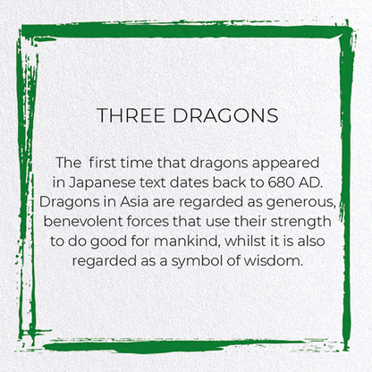 THREE DRAGONS: Japanese Greeting Card