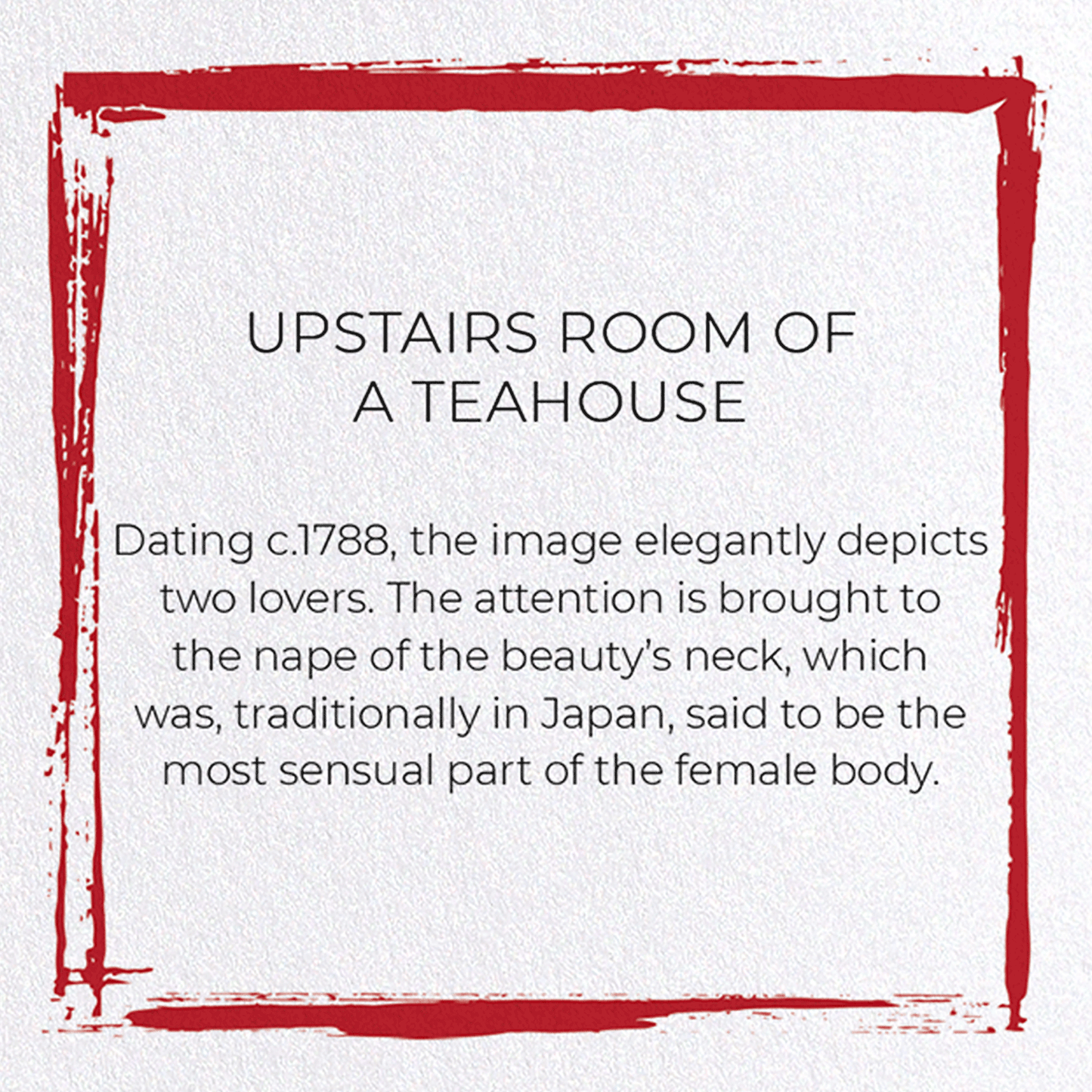 UPSTAIRS ROOM OF A TEAHOUSE: Japanese Greeting Card