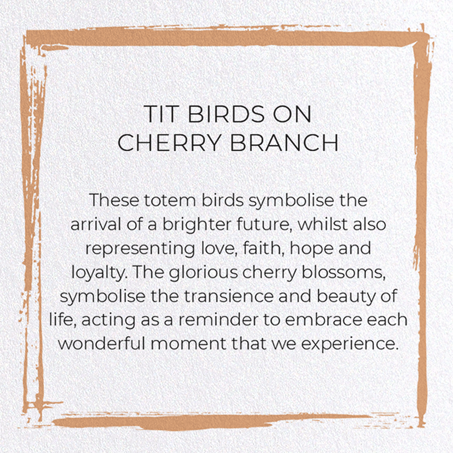 TIT BIRDS ON CHERRY BRANCH: Japanese Greeting Card