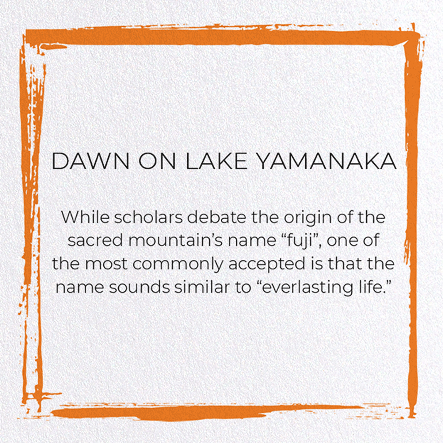 DAWN ON LAKE YAMANAKA: Japanese Greeting Card