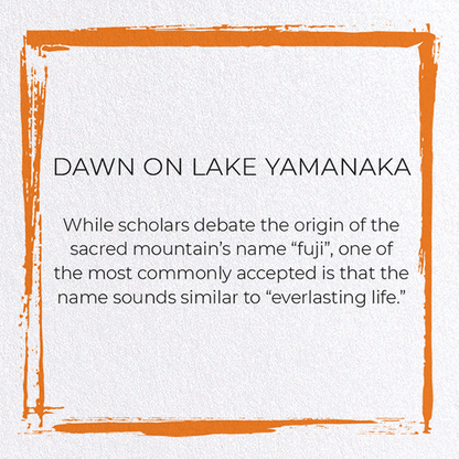 DAWN ON LAKE YAMANAKA: Japanese Greeting Card