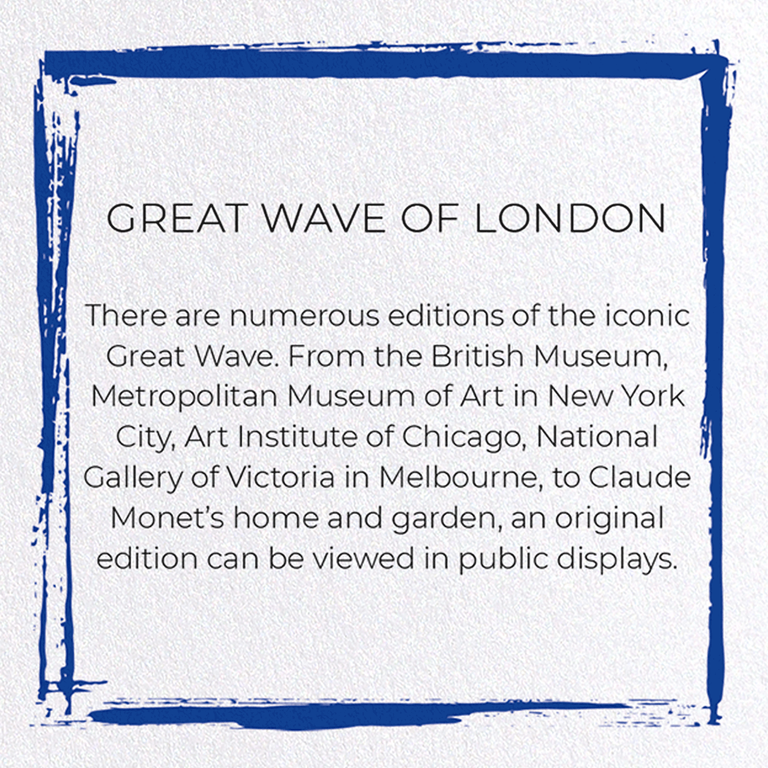 GREAT WAVE OF LONDON: Japanese Greeting Card