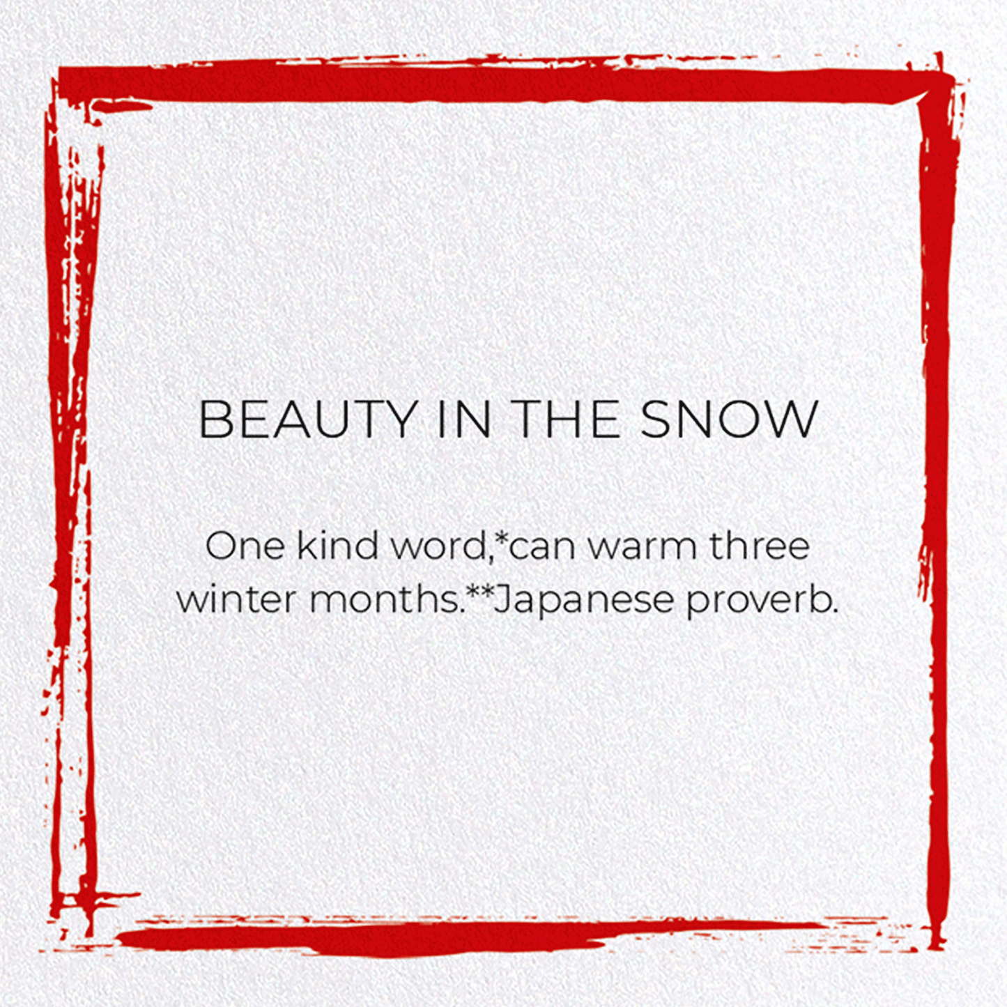 BEAUTY IN THE SNOW: Japanese Greeting Card