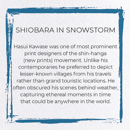SHIOBARA IN SNOWSTORM: Japanese Greeting Card