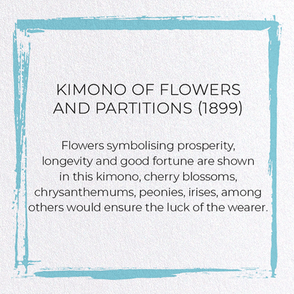 KIMONO OF FLOWERS AND PARTITIONS (1899): Japanese Greeting Card