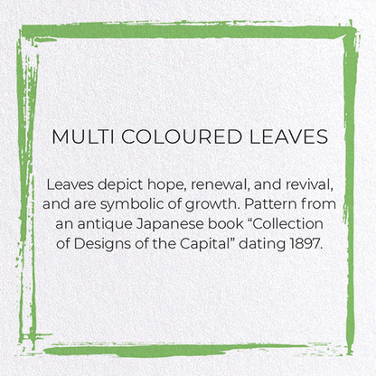MULTI COLOURED LEAVES: Japanese Greeting Card