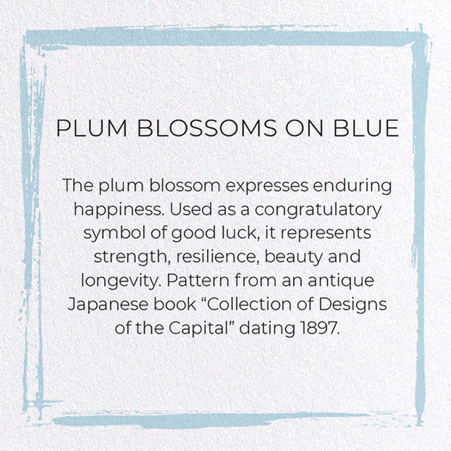 PLUM BLOSSOMS ON BLUE: Japanese Greeting Card