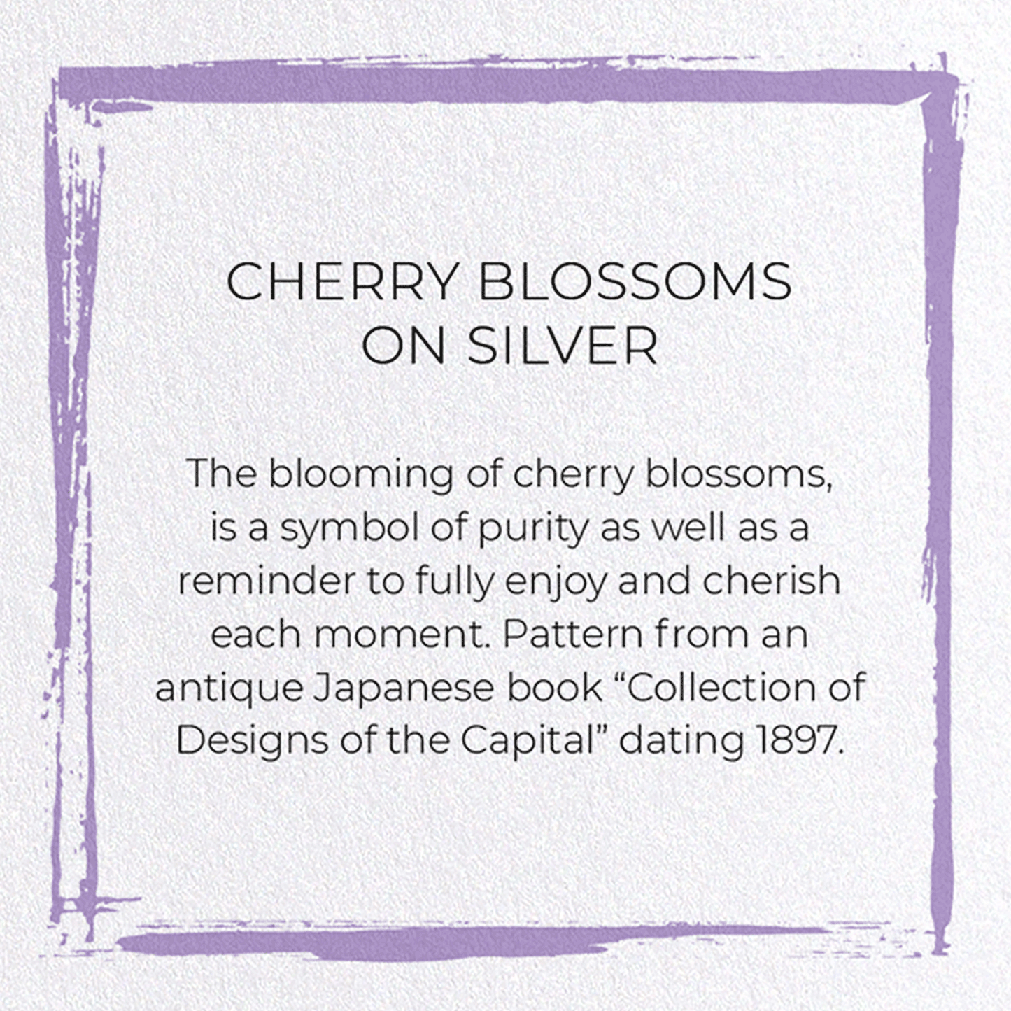 CHERRY BLOSSOMS ON SILVER: Japanese Greeting Card