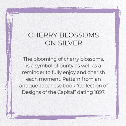 CHERRY BLOSSOMS ON SILVER: Japanese Greeting Card