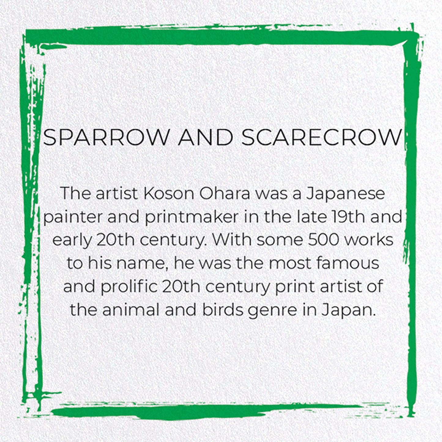 SPARROW AND SCARECROW: Japanese Greeting Card