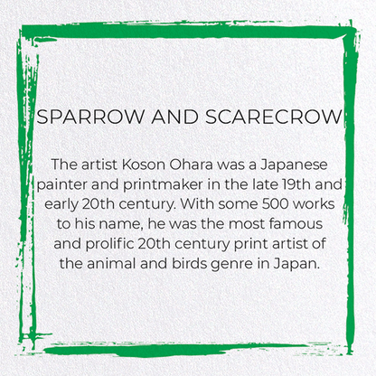 SPARROW AND SCARECROW: Japanese Greeting Card