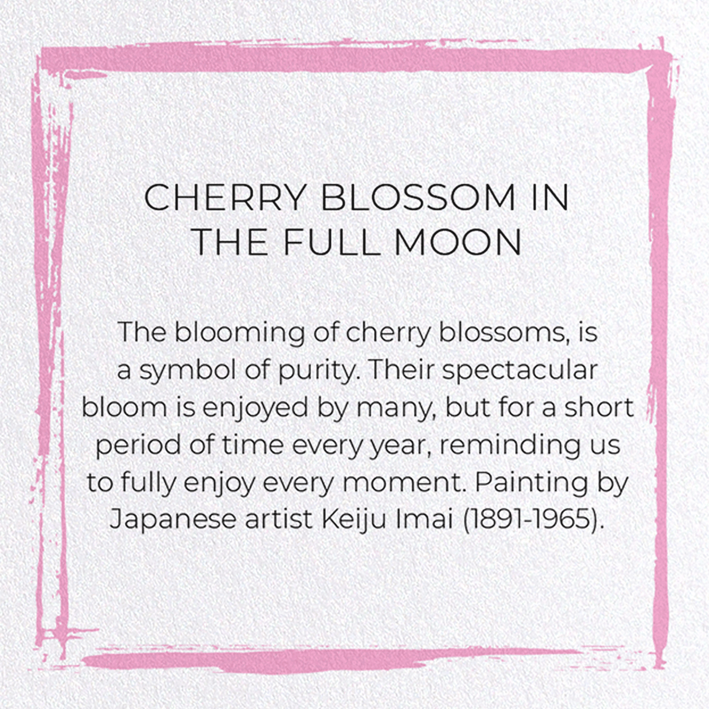 CHERRY BLOSSOM IN THE FULL MOON: Japanese Greeting Card