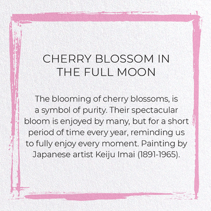 CHERRY BLOSSOM IN THE FULL MOON: Japanese Greeting Card