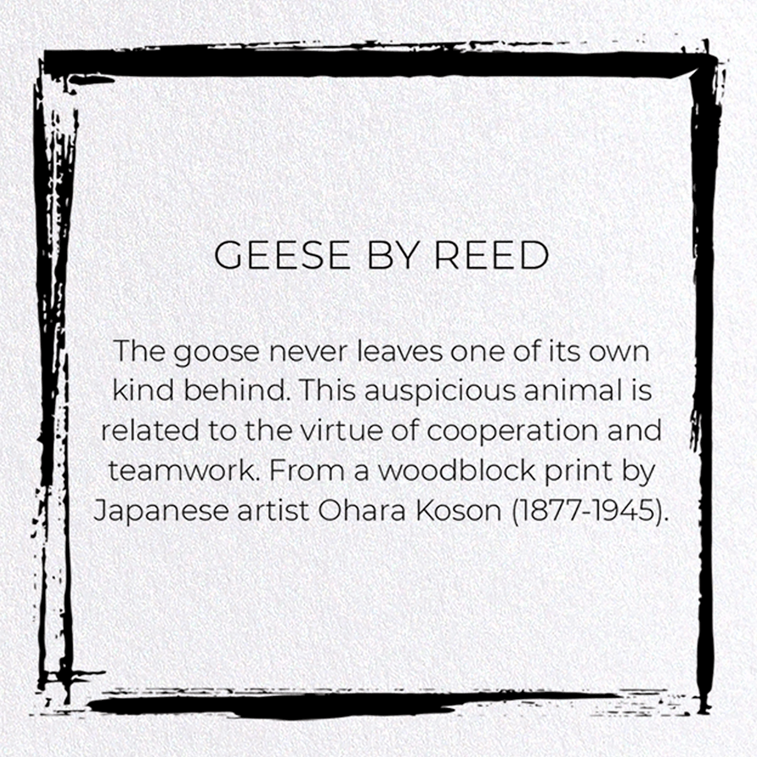 GEESE BY REED: Japanese Greeting Card