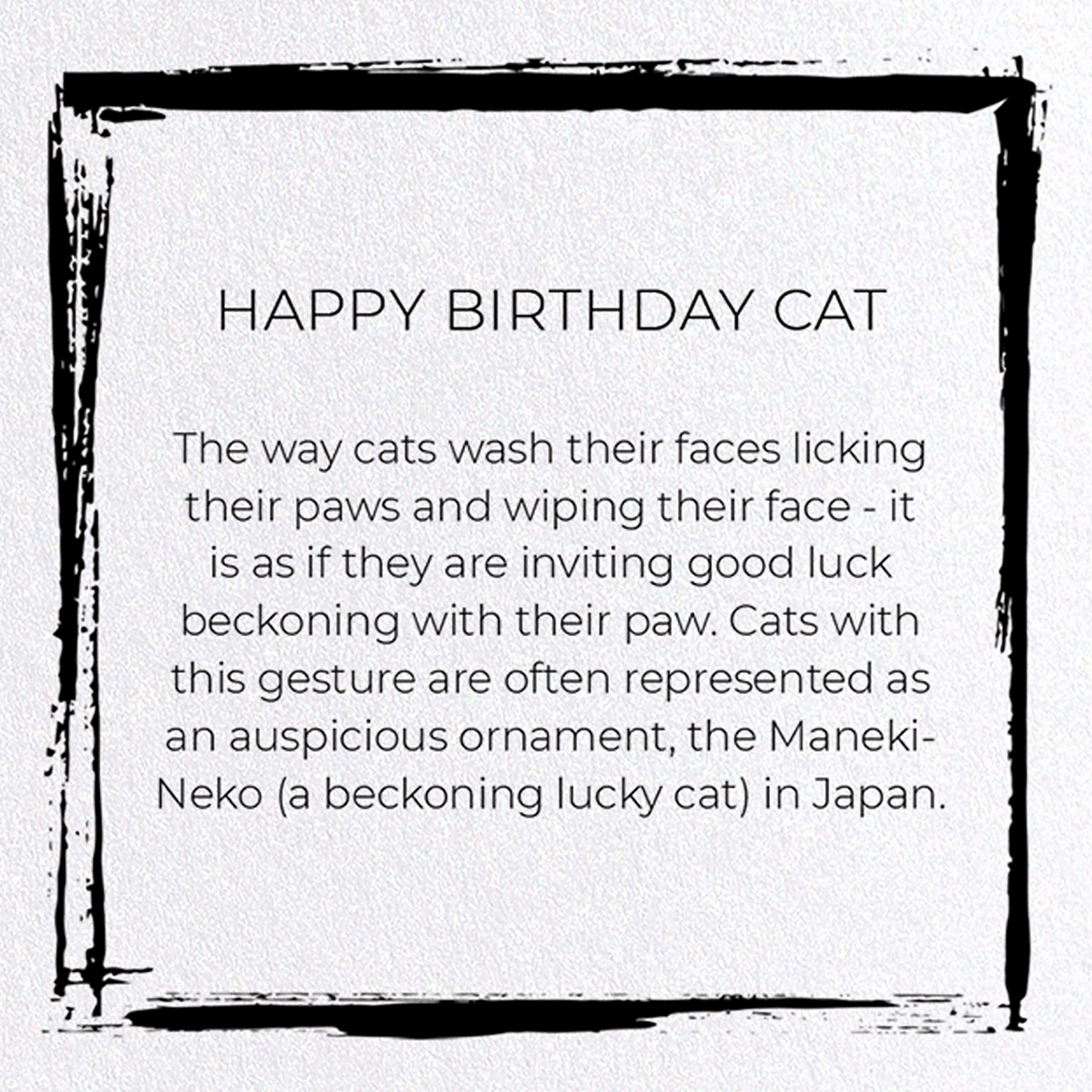 HAPPY BIRTHDAY CAT: Japanese Greeting Card