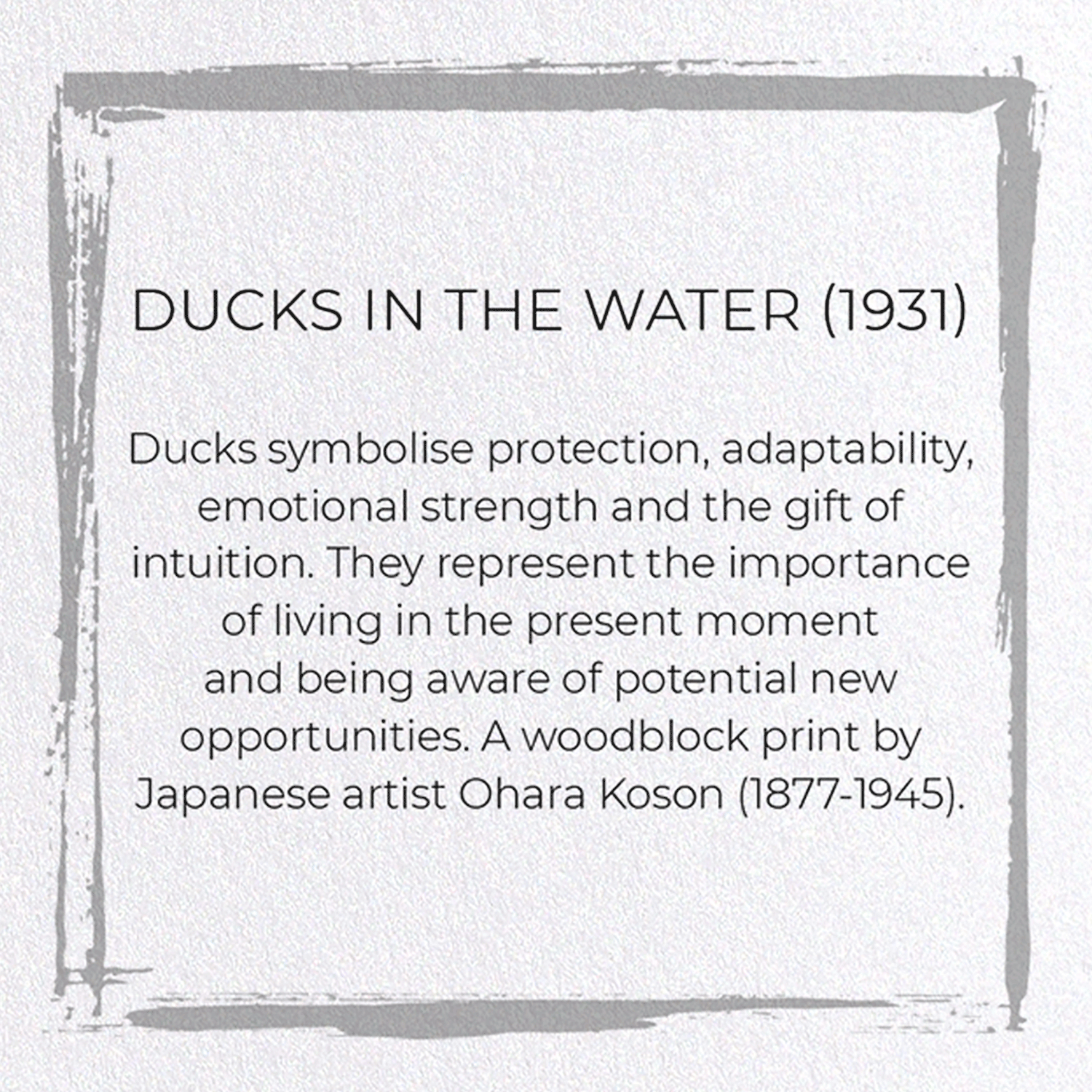 DUCKS IN THE WATER (1931): Japanese Greeting Card