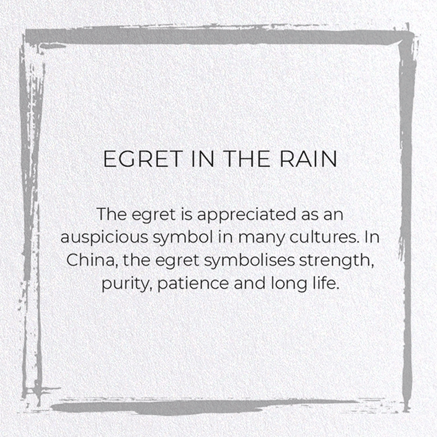 EGRET IN THE RAIN: Japanese Greeting Card