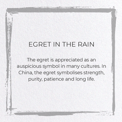 EGRET IN THE RAIN: Japanese Greeting Card