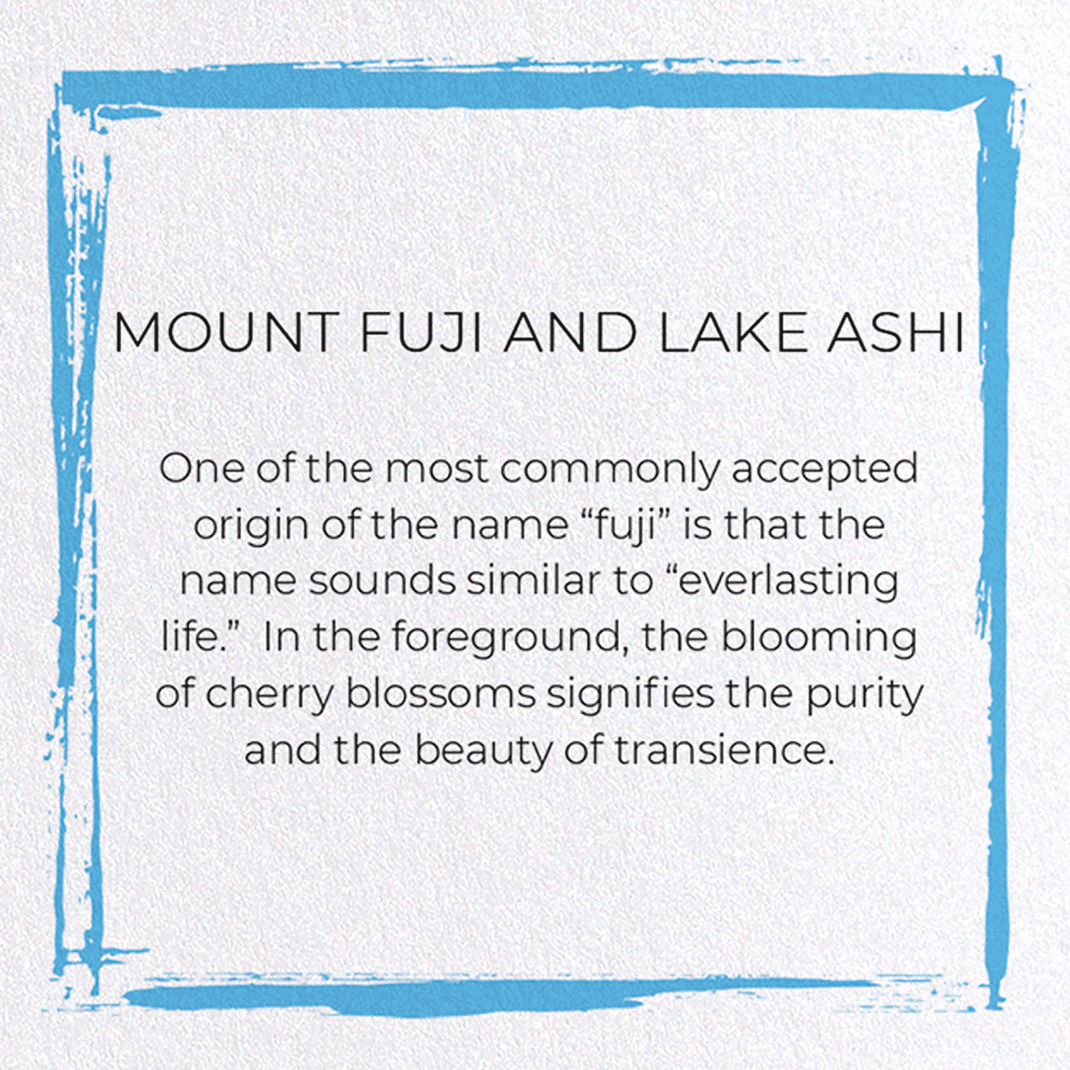 MOUNT FUJI AND LAKE ASHI: Japanese Greeting Card
