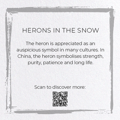 HERONS IN THE SNOW: Japanese Greeting Card