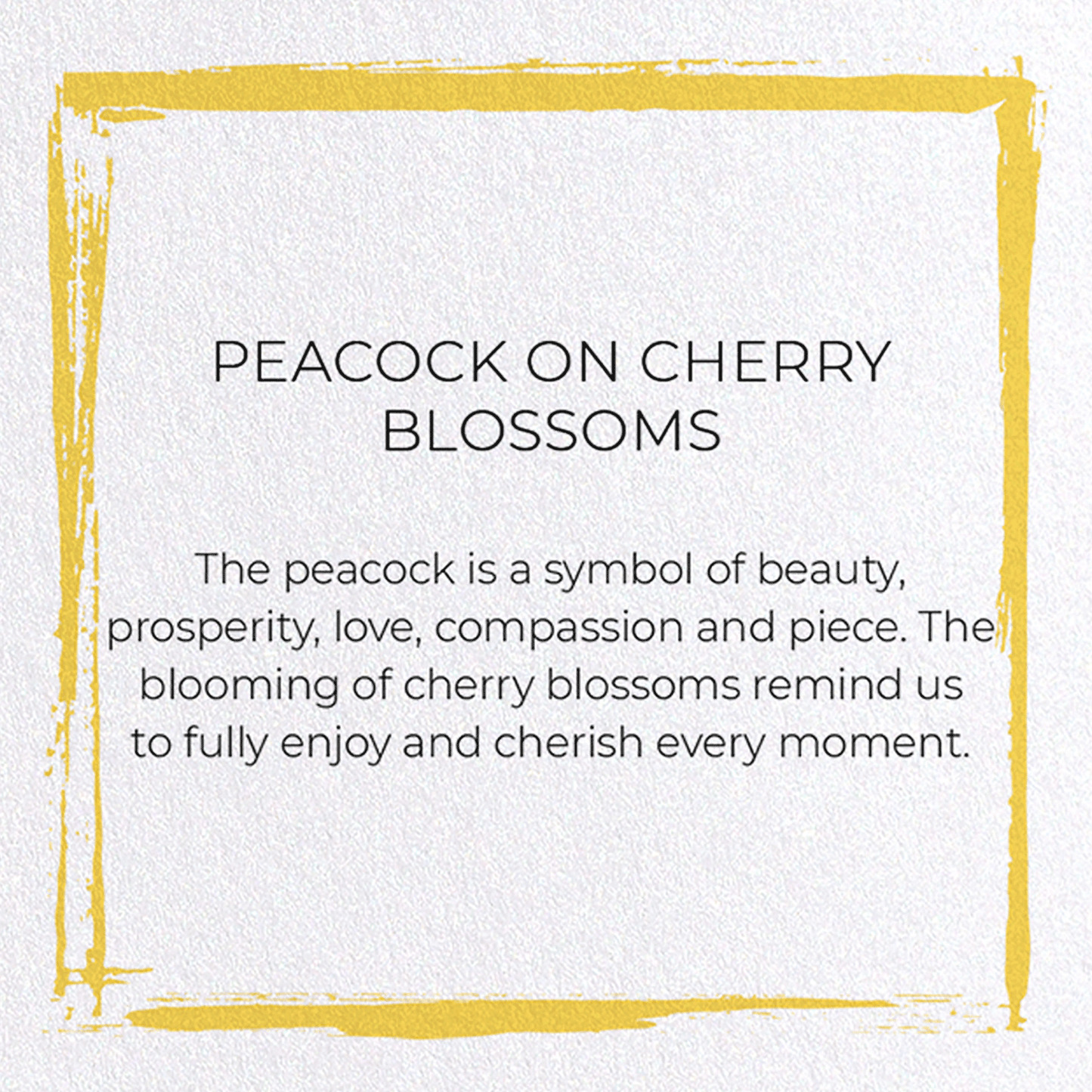 PEACOCK ON CHERRY BLOSSOMS: Japanese Greeting Card