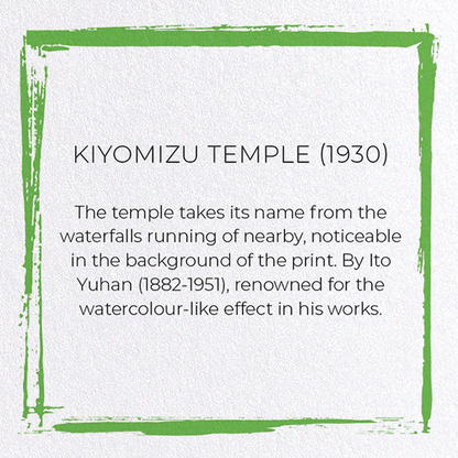 KIYOMIZU TEMPLE (1930): Japanese Greeting Card
