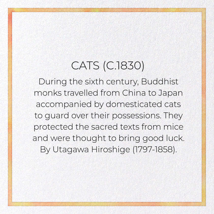 CATS (C. 1890): Japanese Greeting Card