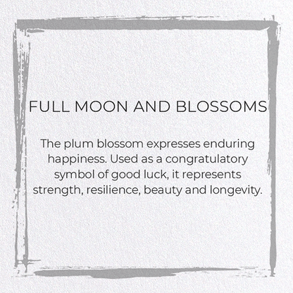 FULL MOON AND BLOSSOMS: Japanese Greeting Card