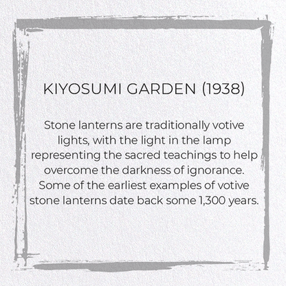 KIYOSUMI GARDEN (1938): Japanese Greeting Card