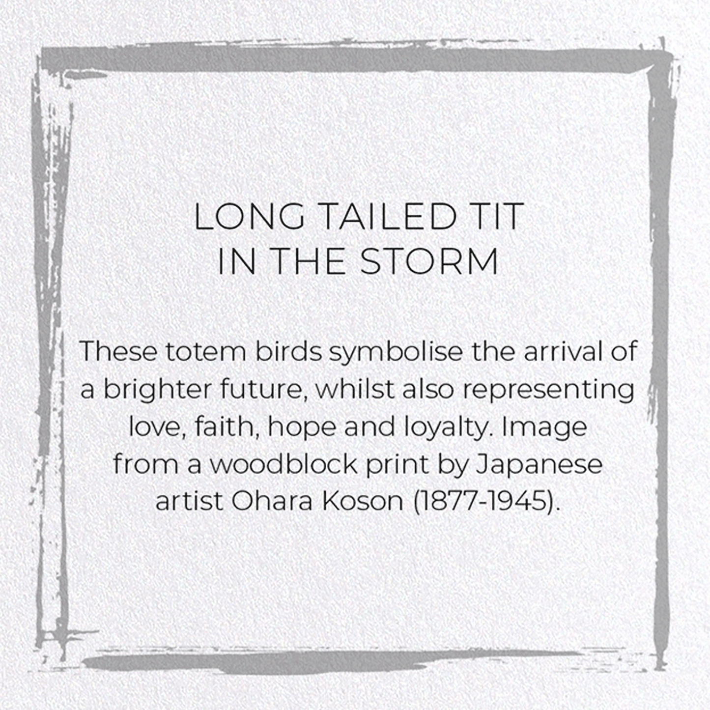LONG TAILED TIT IN THE STORM: Japanese Greeting Card