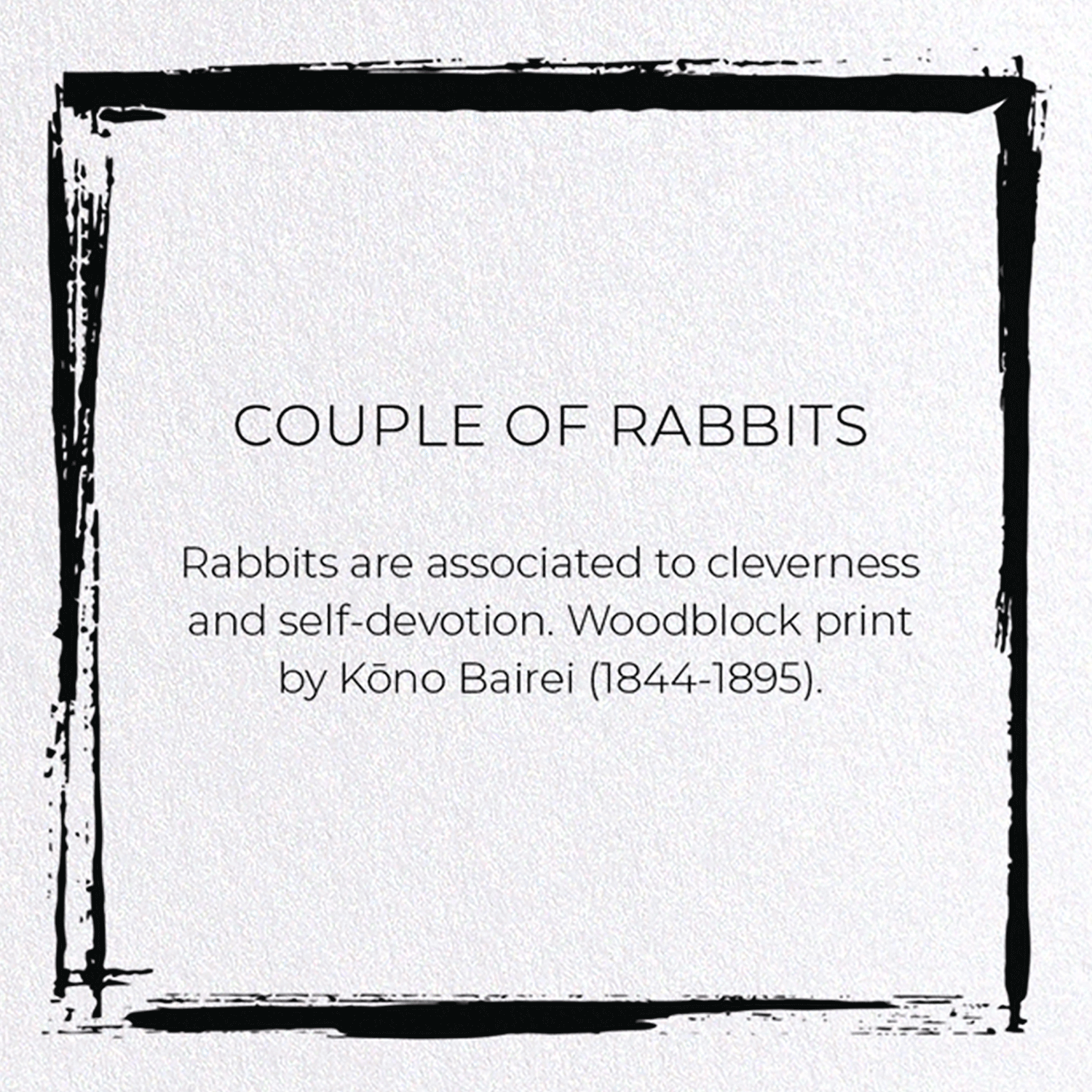 COUPLE OF RABBITS: Japanese Greeting Card