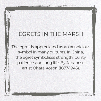EGRETS IN THE MARSH: Japanese Greeting Card