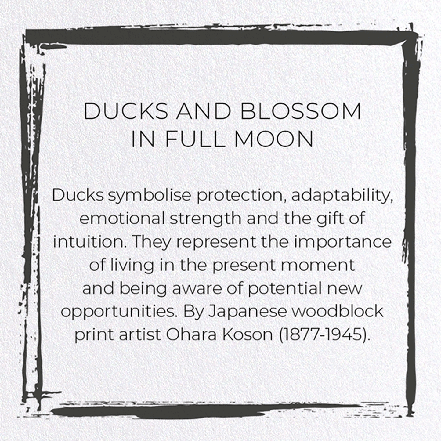 DUCKS AND BLOSSOM IN FULL MOON: Japanese Greeting Card