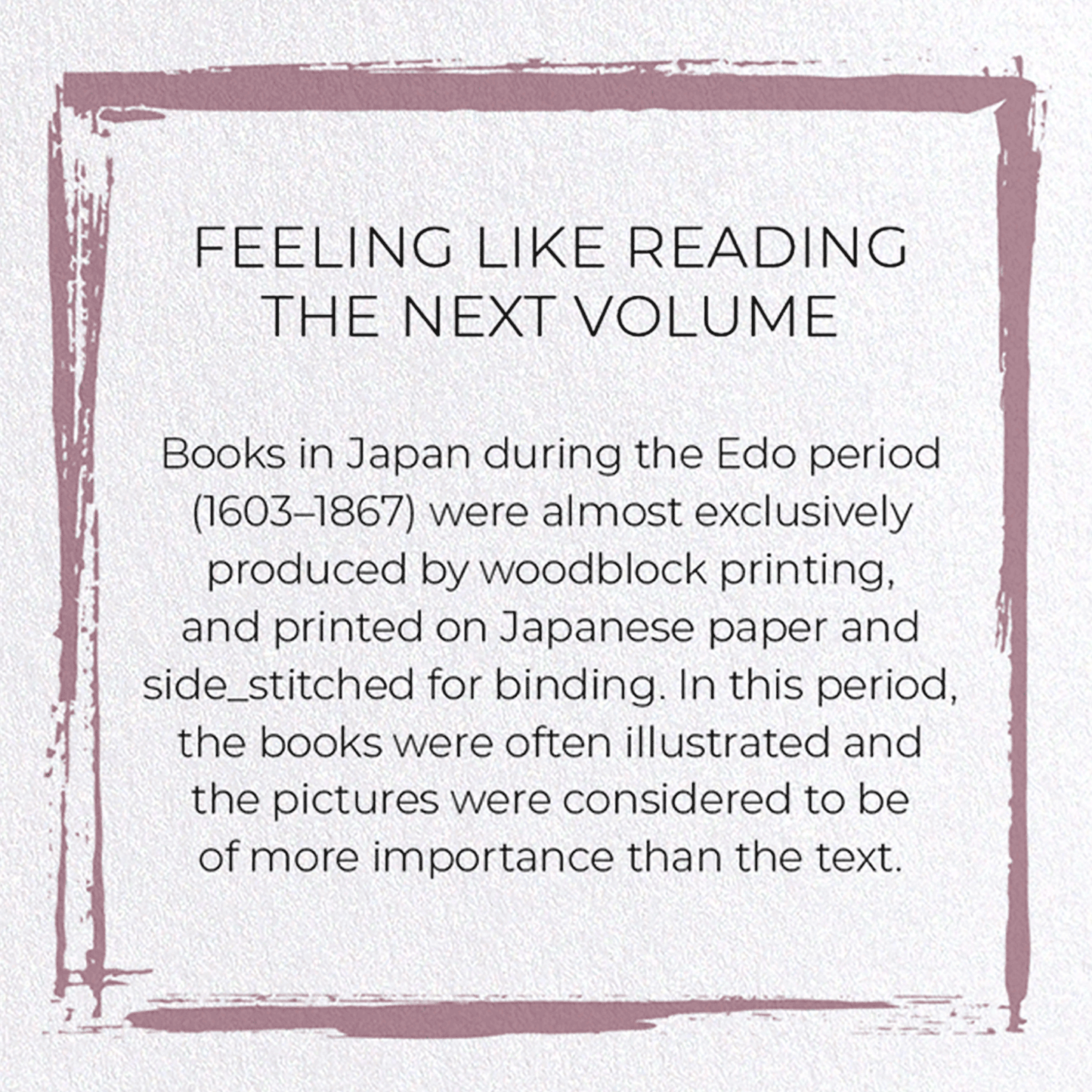 FEELING LIKE READING THE NEXT VOLUME: Japanese Greeting Card