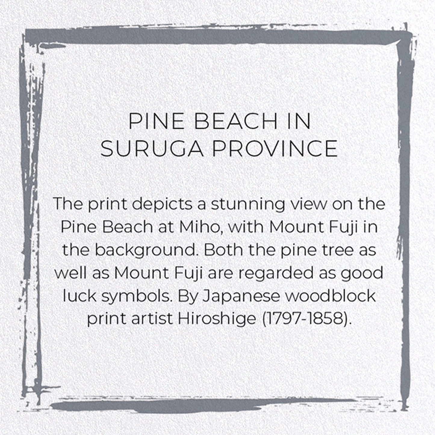 PINE BEACH IN SURUGA PROVINCE: Japanese Greeting Card