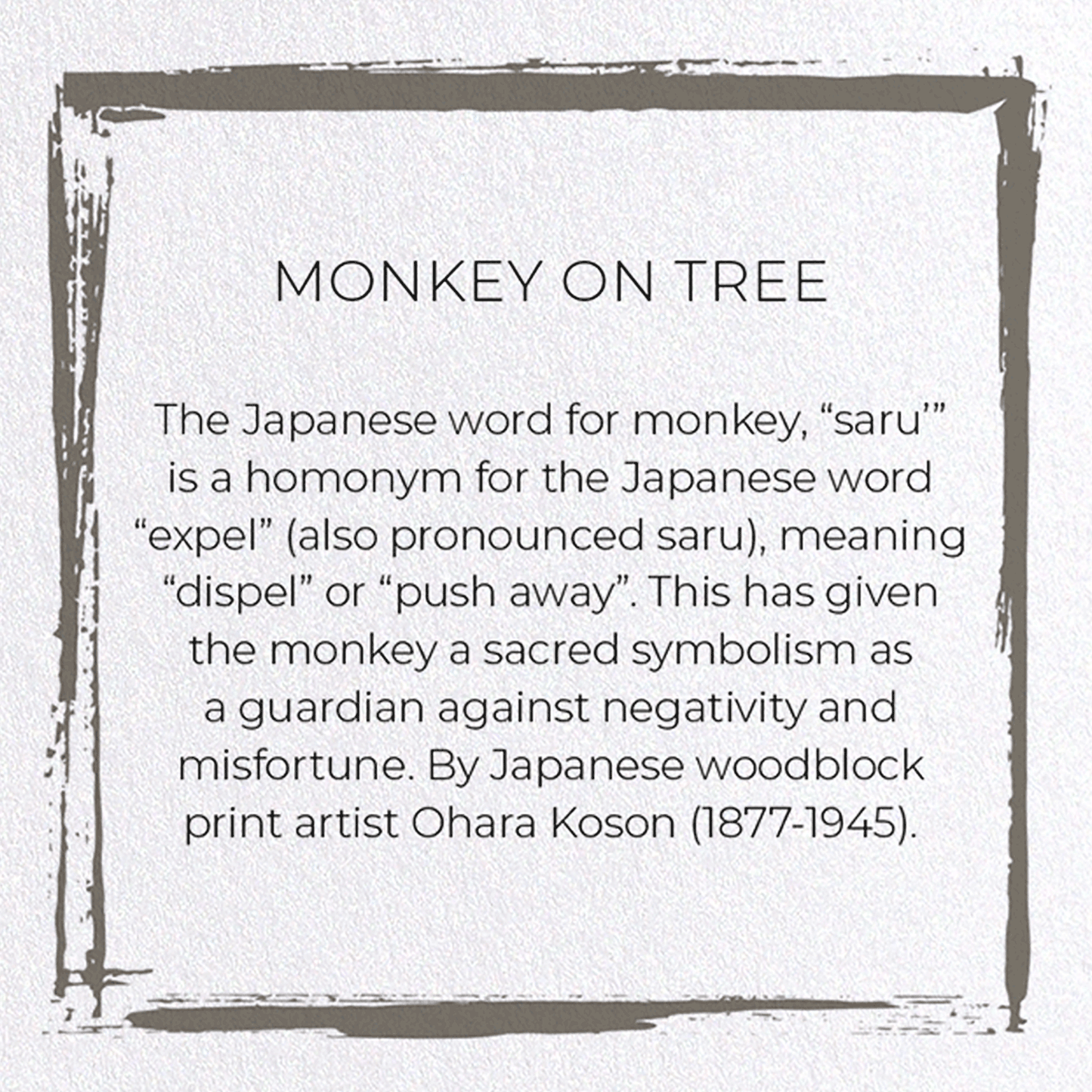MONKEY ON TREE: Japanese Greeting Card