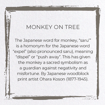 MONKEY ON TREE: Japanese Greeting Card