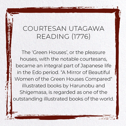 COURTESAN UTAGAWA READING (1776): Japanese Greeting Card
