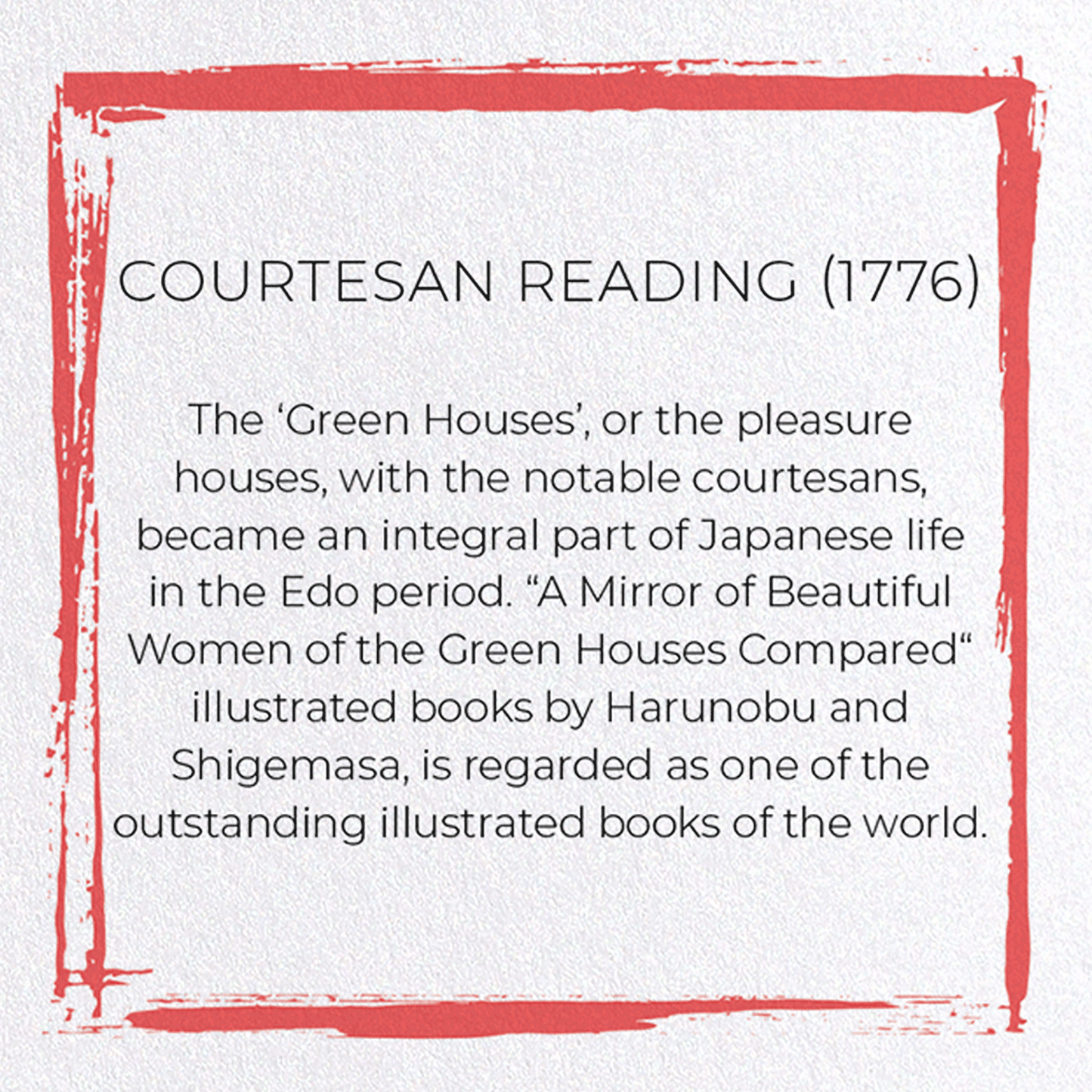 COURTESAN READING (1776): Japanese Greeting Card