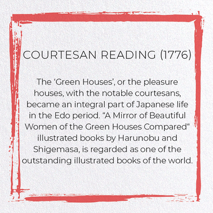 COURTESAN READING (1776): Japanese Greeting Card