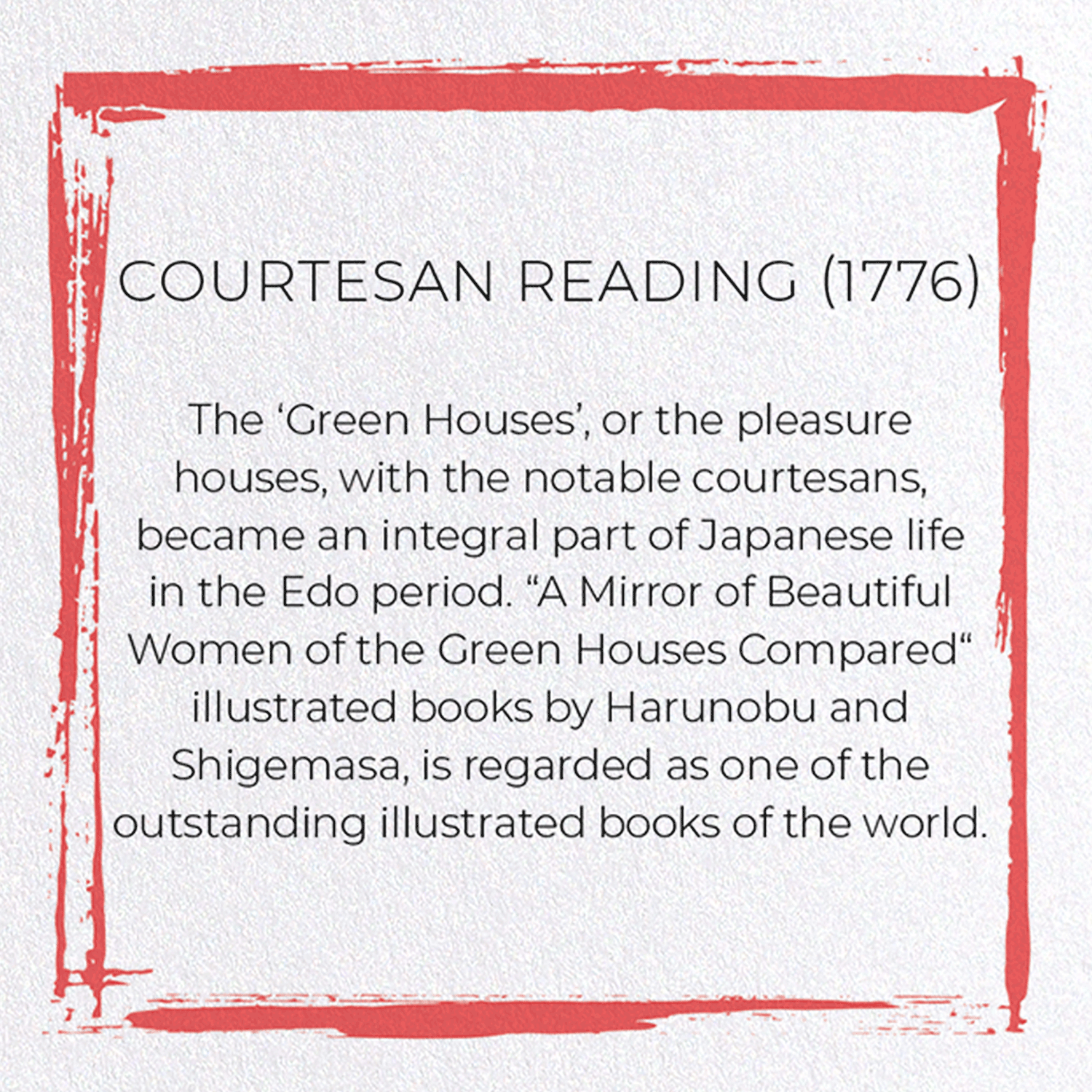 COURTESAN READING (1776): Japanese Greeting Card
