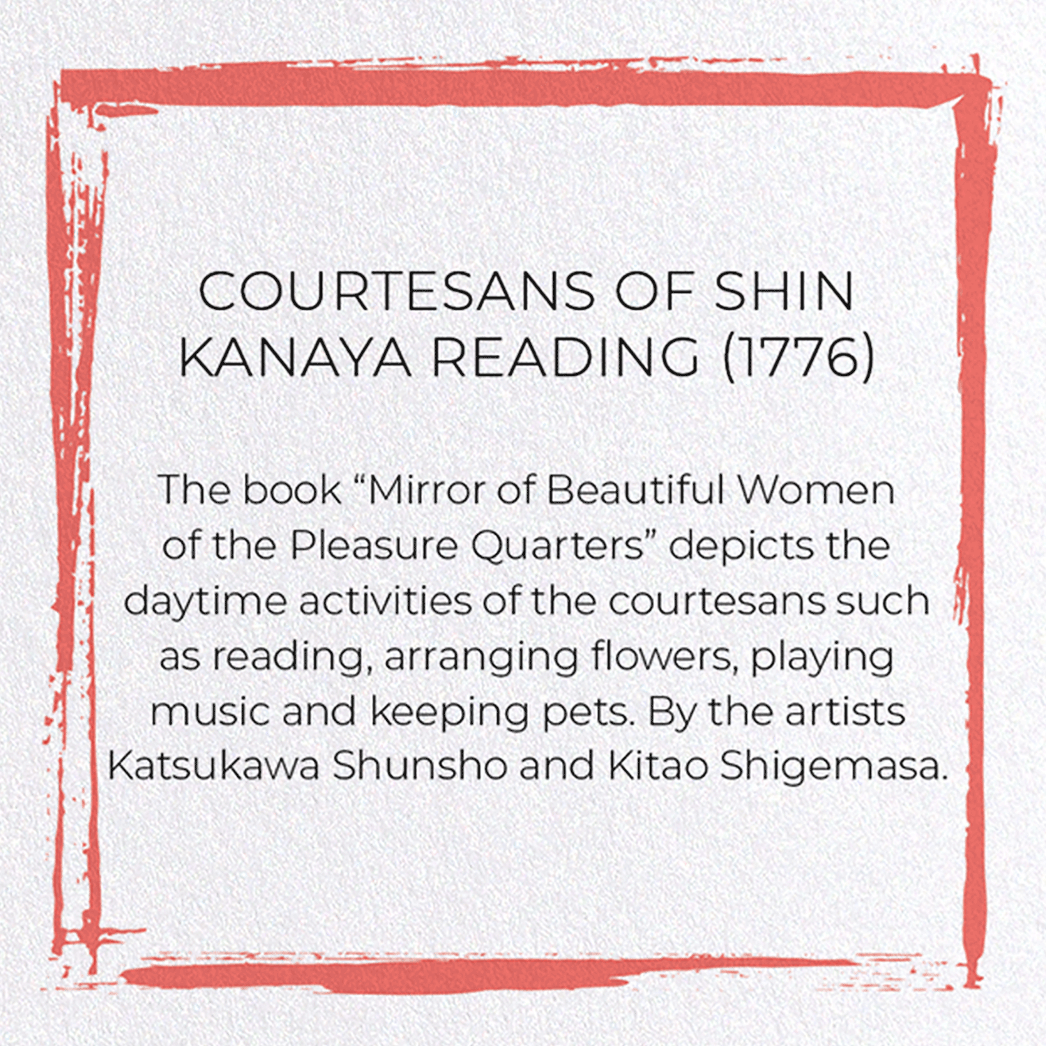 COURTESANS OF SHIN KANAYA READING (1776): Japanese Greeting Card