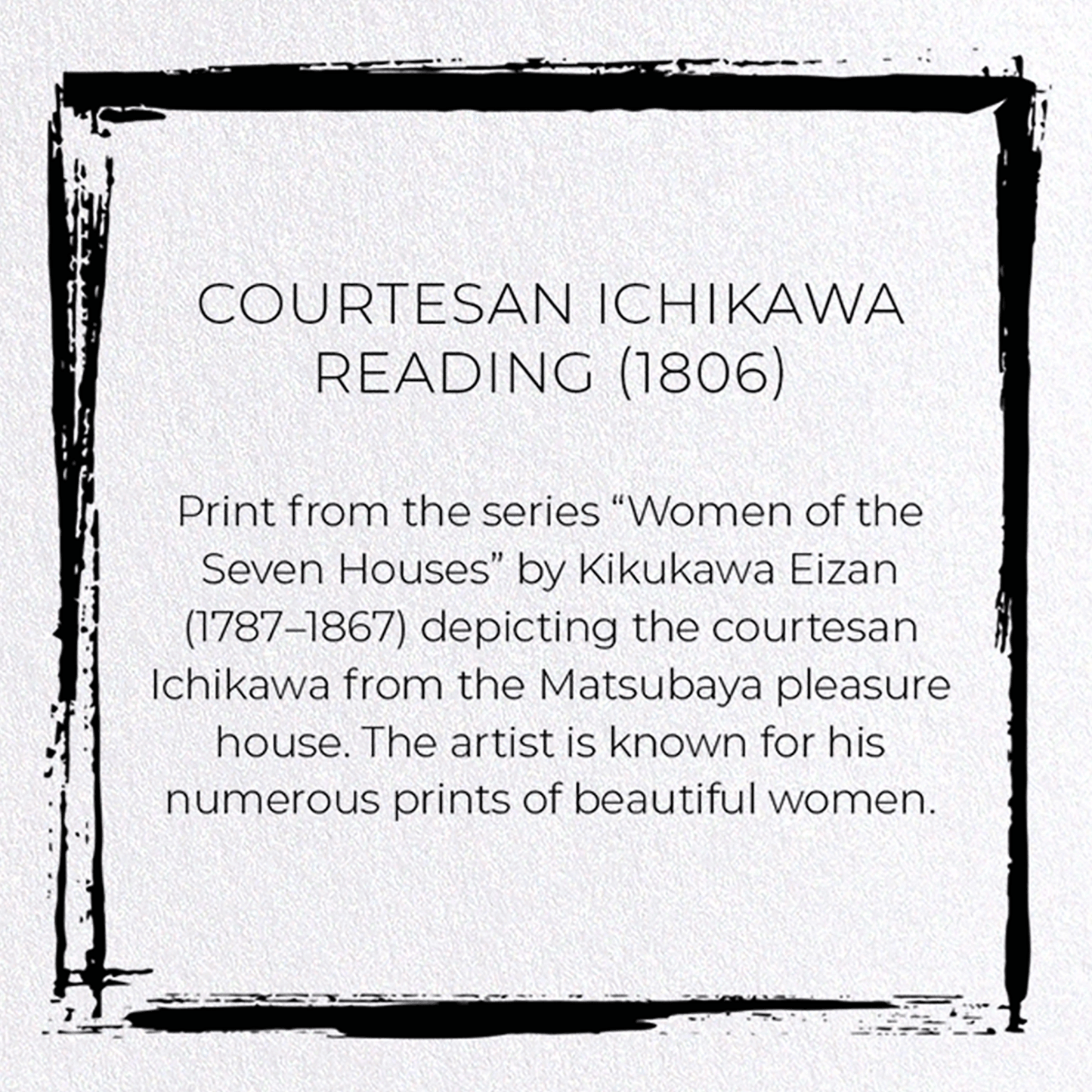 COURTESAN ICHIKAWA READING (1806): Japanese Greeting Card
