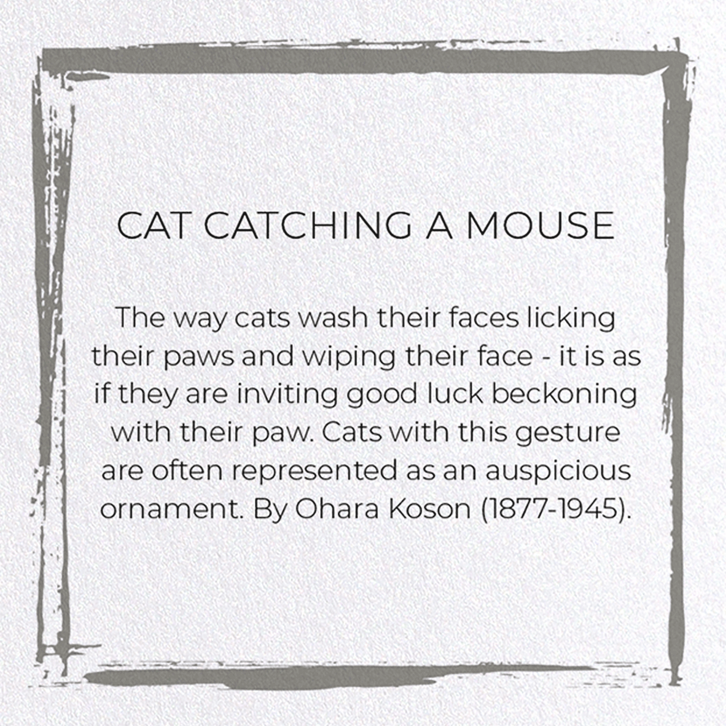 CAT CATCHING A MOUSE: Japanese Greeting Card