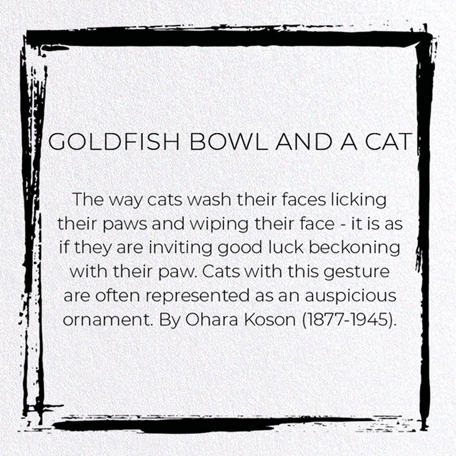 GOLDFISH BOWL AND A CAT: Japanese Greeting Card