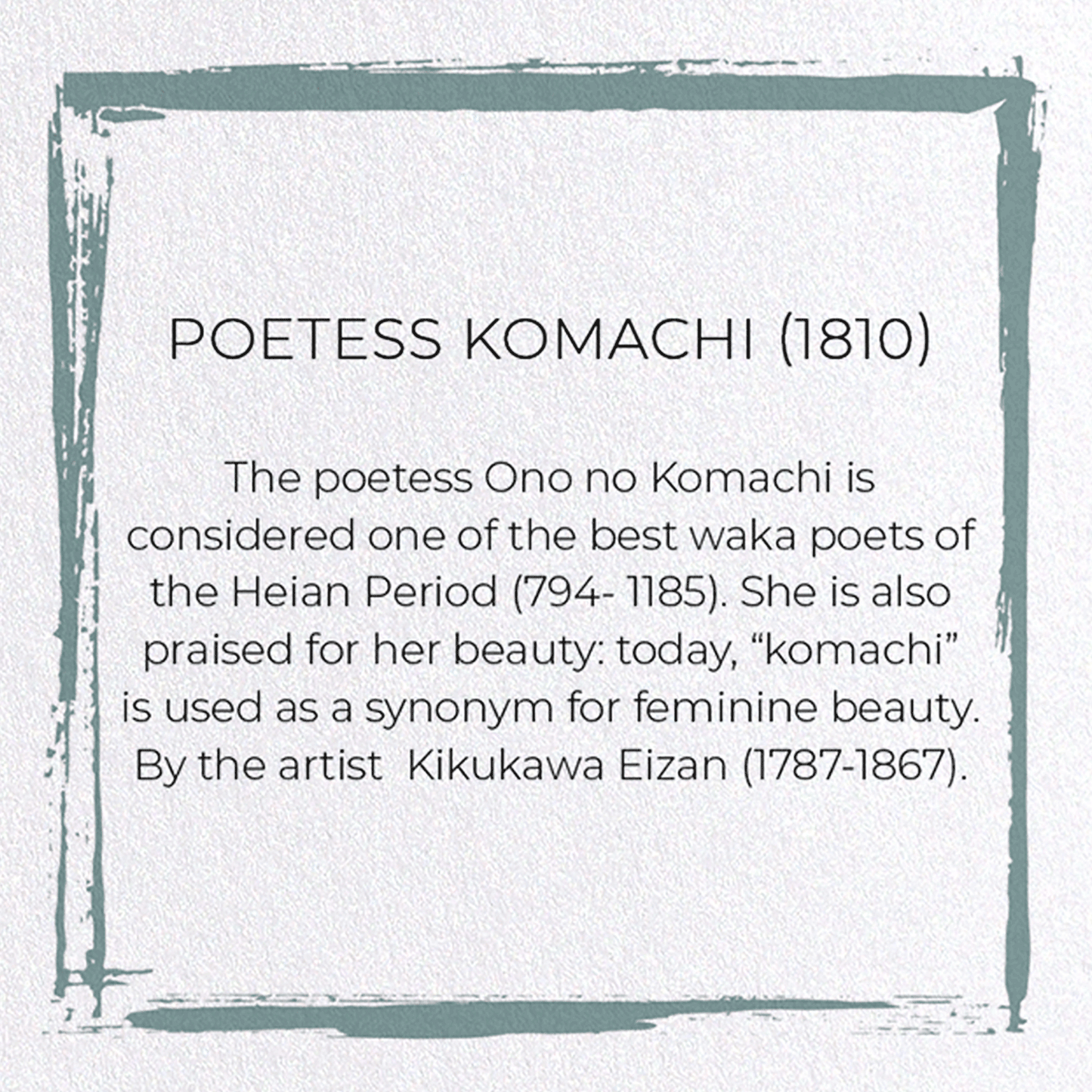 POETESS KOMACHI (1810): Japanese Greeting Card