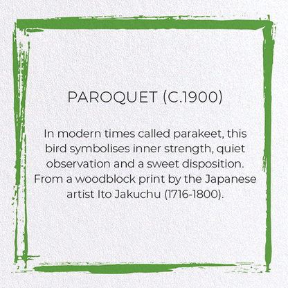 PAROQUET (C.1900): Japanese Greeting Card