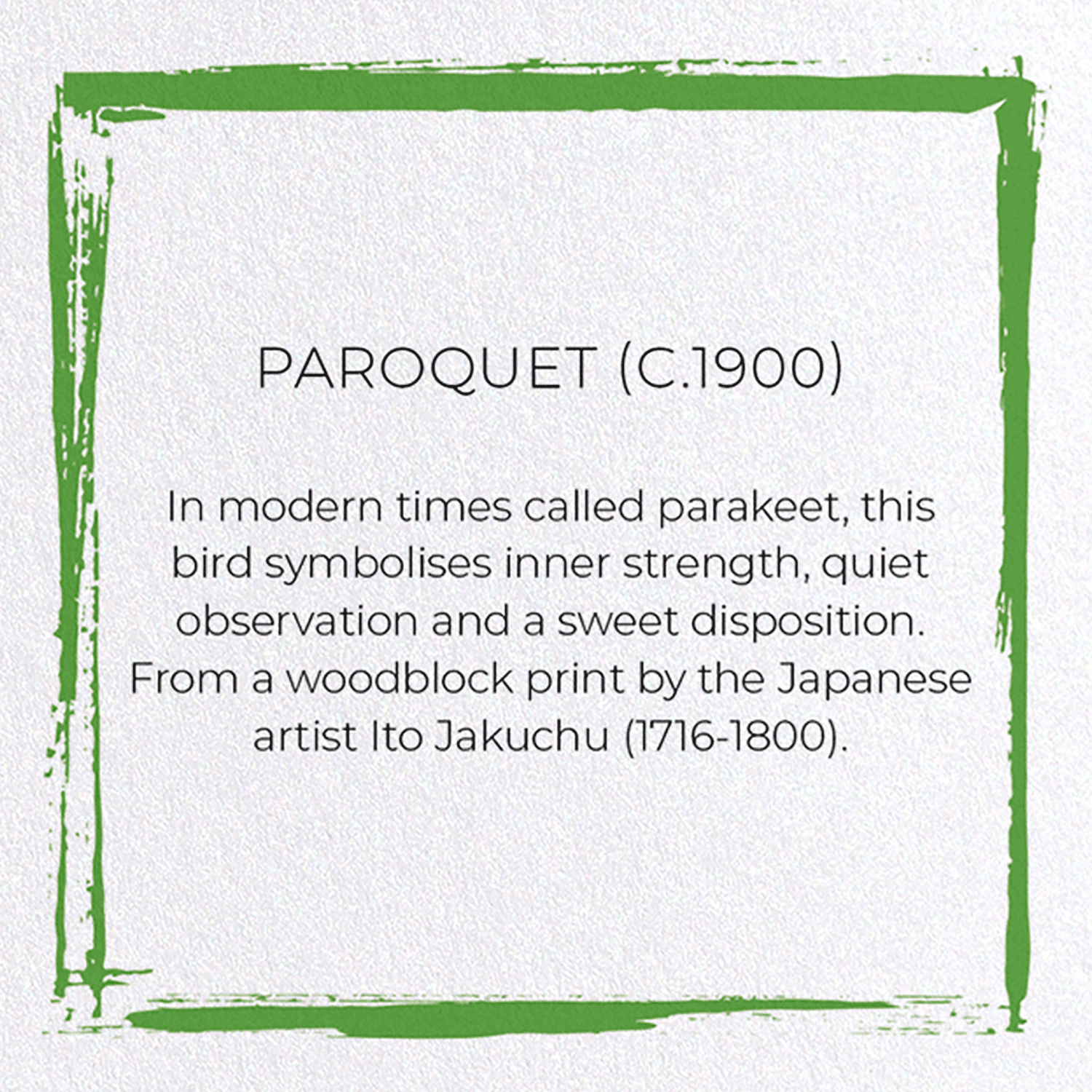 PAROQUET (C.1900): Japanese Greeting Card
